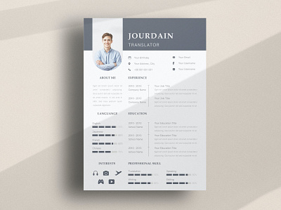 CV Template clean clean cv cover letter cv design cv template design doc illustration lookbook modern portfolio professional professional cv professional job resume resume cv resume design resume template simple word