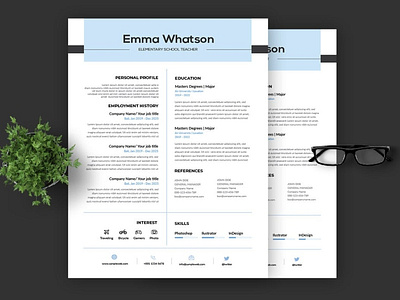 Resume / CV Template Pro clean cover letter cv design cv template cv tenplate pro design doc graphic design illustration job job cv modern modern cv pro resume resume cv resume design resume template simple word