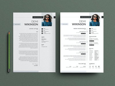 Minimal Resume, CV and LetterHead Templates v-6 clean cover letter cv design cv template design doc illustration job job cv letterhead letterhead templates minimal resume modern professional clean professional cv resume resume clean resume design resume template simple