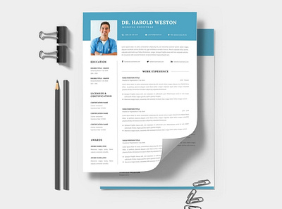 Medical Resume & Cover Letter clean cover letter cv design cv template design graphic design illustration job job cv medical medical resume minimal modern professional professional cv resume resume cv resume design resume template simple cv