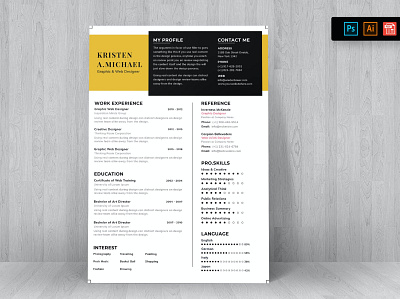 Resume CV Template a4 branding business clean clean cv cover letter cv design cv template design graphic design identity illustration letterhead minimal resume resume cv resume cv template resume design resume template stationary