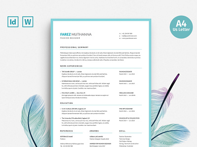 Fashion designer Resume clean cover letter cv design cv template design designer doc fashion fashion designer illustration job job cv microsoft professional professional cv resume resume design resume template word work