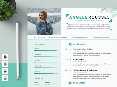 Green Resume Template ai clean clean cv cover letter cv design cv template design design template illustration job letter minimal minimalist professional professional cv professional resume resume resume cv resume design resume template