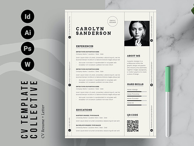 Resume Template clean cover letter cv design cv template design doc graphic graphic design illustration job job cv professional professional cv resume resume cv resume design resume template volusthemes word work