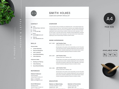 Minimalist Resume clean cover letter cv design cv resume template cv template design doc illustration infographic job job cv layer manager minimalist professional resume resume design resume template word work