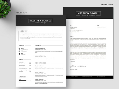 Professional CV Resume Template clean cover letter cv cv design cv template design doc docx graphic design job cv letter microsoft professional resume resume cv resume design resume template student word word cv