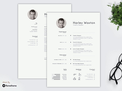 Harley - Clean Minimalist Resume YR assignment clean cover cover letter cv cv design cv template design doc feminine hire job job cv professional professional cv resume resume design resume template word work cv