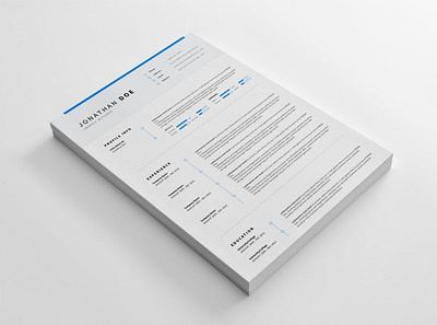 CV/Resume - Clean and Minimal a4 clean cover letter cv cv design cv template design graphic design minimal modern photoshop print professional professional cv qualifications ready resume resume design simple template