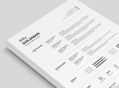 Resume clean cover letter cv design cv template doc docx graphic design indesign job job cv microsoft minimal professional resume resume design resume template student word work work cv