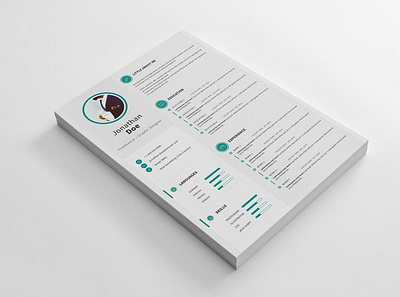 CV/Resume - Modern and clean a4 clean cover letter cv design cv template cvresume design doc illustration job cv modern professional professional cv professional job resume resume design resume template teal white word