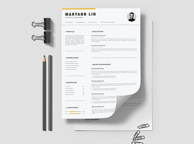 Minimal CV Resume Template clean cover letter cv design cv resume cv template design doc graphic design illustration job job cv letter minimal minimal cv professional resume resume design resume template student word