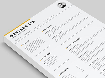 Minimal CV Resume Template clean cover letter cv design cv resume cv template doc graphic design illustration job job cv letter minimal minimal cv professional resume resume design resume template student word