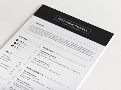 Professional CV Resume Template clean clean cv cover letter cv design cv resume cv template design doc illustration job cv minimal minimalist minimalist cv modern cv professional professional cv resume resume design resume template word