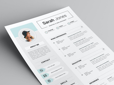 Minimal Resume/CV clean cover letter curriculum vitae cv design cv template design doc document graphic design illustration job job cv minimalist portfolio professional cv resume resume cv resume design resume template work