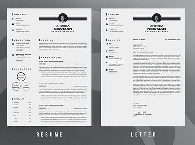 CV Template ai clean cover letter curriculum vitae cv design cv template design doc document graphic design illustration job job cv portfolio professional professional cv resume resume design resume template work