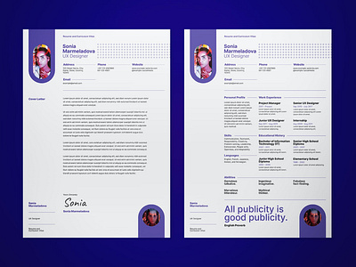 Professional Resume & Cover Letter clean cover cover letter curriculum vitae cv design cv template design doc document graphic design illustration job job cv minimalist portfolio professional cv resume resume design resume template work