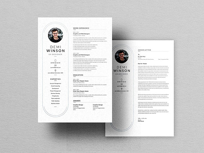 Minimal Resume, CV and LetterHead Templates clean cover cover letter curriculum vitae cv design cv template design doc document graphic design illustration job job cv minimalist portfolio professional cv resume resume design resume template work