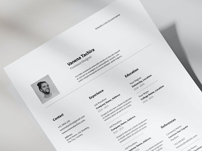 Minimal Resume clean cover cover letter curriculum vitae cv design cv template design doc document graphic design illustration job job cv minimalist portfolio professional cv resume resume design resume template work