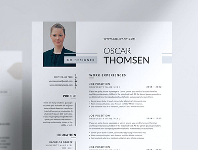 Minimal Clean Resume, CV and LetterHead Templates clean cover cover letter curriculum vitae cv design cv template design doc document graphic design illustration job job cv letterhead minimal clean minimalist portfolio professional cv resume design work