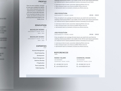 Minimal Clean Resume, CV and LetterHead Templates clean cover cover letter curriculum vitae cv design cv template design doc document graphic design illustration job job cv letterhead minimal clean minimalist portfolio professional cv resume design work