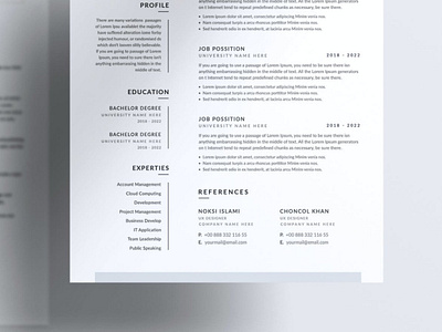 Minimal Clean Resume, CV and LetterHead Templates clean cover cover letter curriculum vitae cv design cv template design doc document graphic design illustration job job cv letterhead minimal clean minimalist portfolio professional cv resume design work