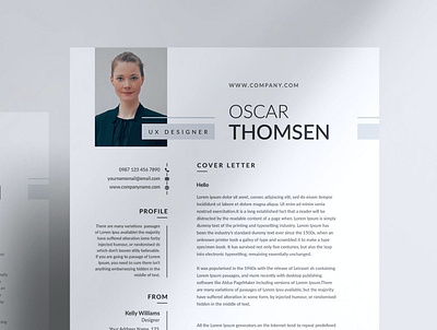 Minimal Clean Resume, CV and LetterHead Templates clean cover cover letter curriculum vitae cv design cv template design doc document graphic design illustration job job cv letterhead minimal clean minimalist portfolio professional cv resume design work