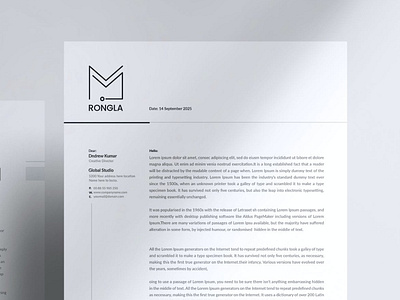 Minimal Clean Cover Letter & LetterHead