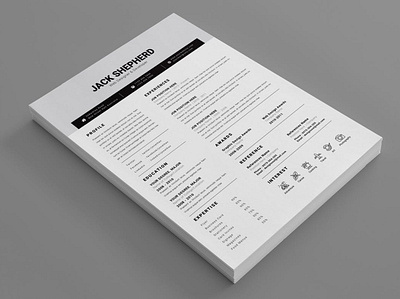 Resume clean cover letter curriculum vitae cv design cv template doc document graphic design illustration job job cv letterhead minimal clean minimal resume portfolio professional cv resume resume design resume template work