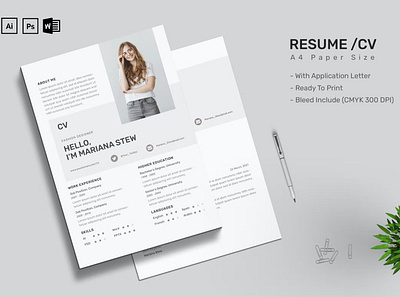 CV Resume & Letter Template clean company cover cover letter cv cv design cv resume cv template design elegance elegance resume illustration jobsearch letter letter template modern resume resume design resume template template