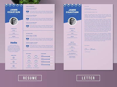 Resume and Cover Letter Template clean cover cover letter curriculum cv design cv template design elegant illustration job letter letter template modern original professional resume resume design resume template simple template