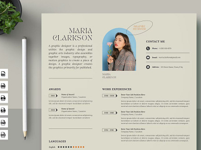 CV Resume Template clean cover letter curriculum cv design cv template design editable elegant graphic design illustration indesign job modern original professional resume resume design resume template text editability volus