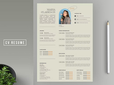 CV Resume Template clean cover letter curriculum cv design cv template design editable elegant graphic design illustration indesign job modern original professional resume resume design resume template text editability volus