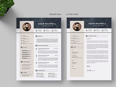 Resume clean cover letter cv cv design cv template design docx illustration job letter manager microsoft minilist modern professional resume resume design resume template student word