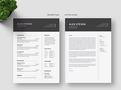 Resume clean cover letter cv design cv template design docx free illustration infographic job jobs letter microsoft modern professional resume resume design resume template smart objects student