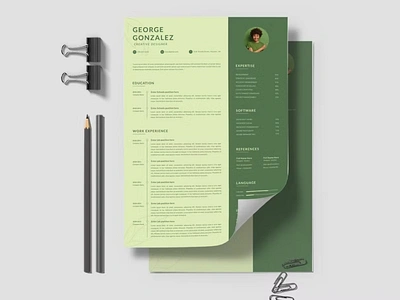 CV Resume Template clean cover letter cv design cv template design doc docx graphic design green illustration indesign job cv letter microsoft modern resume resume design resume template smart objects student