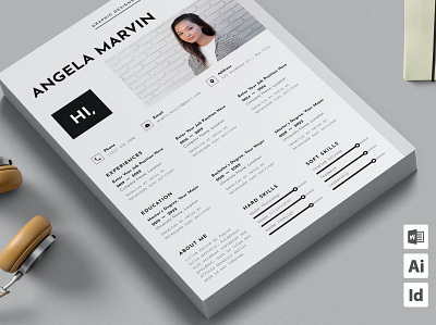 Resume and Cover Letter Template clean cover cover letter cv design cv resume template cv template design doc docx graphic design illustration indesign letter manager microsoft minimalist motion graphics resume resume design resume template
