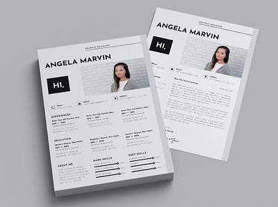 Resume and Cover Letter Template clean cover cover letter cv design cv resume template cv template design doc docx graphic design illustration indesign letter manager microsoft minimalist motion graphics resume resume design resume template