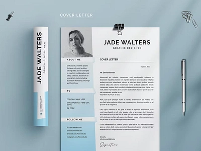 Resume Template clean cover letter creative curriculum cv design cv template design employment graphic design illustration job logo modern motion graphics resume resume design resume template template vitae work