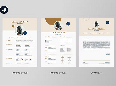 Round Resume agency business clean company corporate cover letter cv design cv template design flyer graphic design illustration job minimal modern motion graphics resume resume design resume template shape