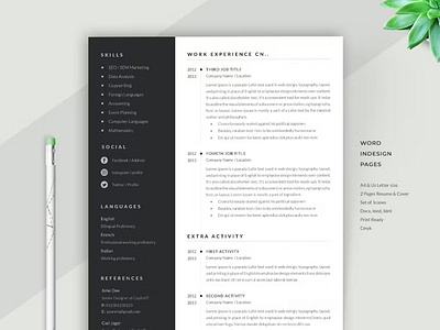 FREE Resume / Cv Template branding clean cover cover letter cv cv design cv template graphic design illustration lebenslauf modern modern cv motion graphics paragraph styles professional resume resume design resume template ui word