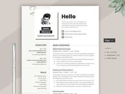 FREE Resume / Cv / Indesign