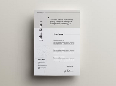 Free Minimal CV Resume art branding clean cover letter cv design cv resume cv template design feminine freelancer graphic design illustration minimal minimal cv motion graphics photoshop portfolio resume resume design resume template