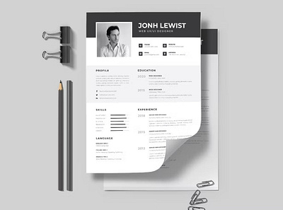 Free Professional Resume Template Word clean cover letter cv design cv template design e learning ecommerceweb education platform illustration modern design online course website resume resume design resume template study web web design web ui website website design