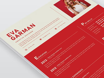 Free Red CV Resume & Letter cover Template