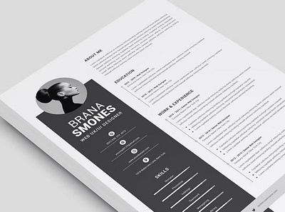 Free Minimalist Resume Word clean cover letter cv design cv template design doc e learning ecommerceweb education platform illustration modern design online course website professionally resume resume design resume template student study web website design