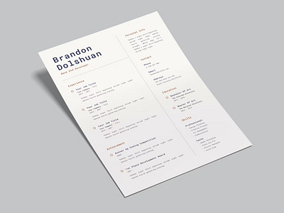 Resume Template V.40