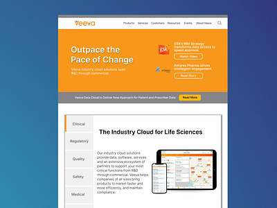veeva website redesign. ecommerce flat health healthcare retail veeva web webpage website design