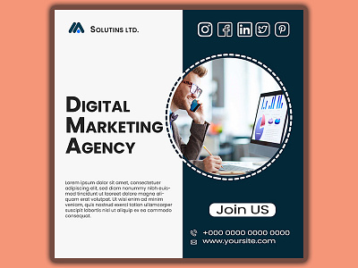 Digital marketing for social media billboard business creative marketing rollups sales offer social media post banner web banner