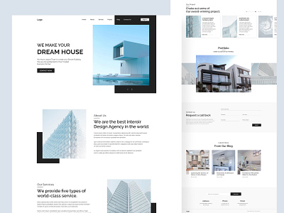 Dream house Landing page branding clean clean website dribbble dribbble best shot graphic graphic design house house design landing page minimal popular design ui uiux website