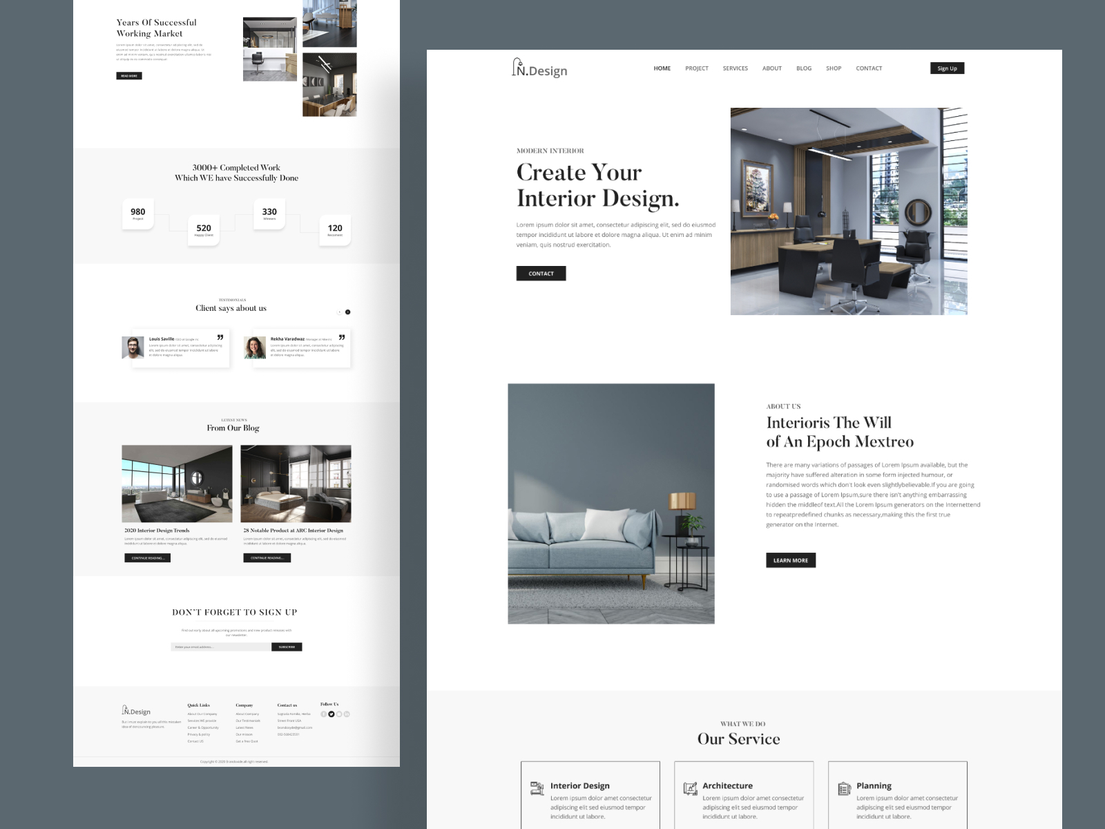 Interior Design Landing Page by webflix on Dribbble